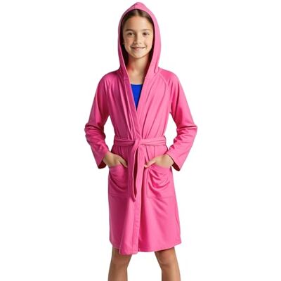 o-day Badjas voor kinderen van lichte en praktische microvezel, met capuchon, zakken en riem, 4 tot 14 jaar 7-8 jaar o-day Badjas voor kinderen van lichte en praktische microvezel, met capuchon, zakken en riem, 4 tot 14 jaar 7-8 jaar