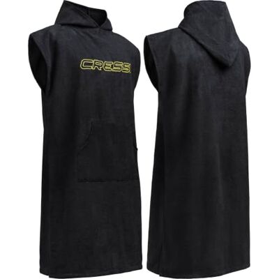 CRESSI Poncho Robe Black L/XL (92 x 118 cm) multifunctionele beschermingsbadjas, zwart, L/XL, uniseks CRESSI Poncho Robe Black L/XL (92 x 118 cm) multifunctionele beschermingsbadjas, zwart, L/XL, uniseks