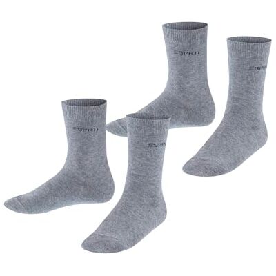 Esprit Unisex Kids Voetbal Logo 2 Pack Duurzame Ademende Sokken Biologisch Katoen Versterkte Zachte Platte Teennaad Effen Tenen voor Dagelijks en School Multipack Set van 2 paar, Grijs (Light Grey 4 ans Esprit Unisex Kids Voetbal Logo 2 Pack Duurzame Ademende Sokken Biologisch Katoen Versterkte Zachte Platte Teennaad Effen Tenen voor Dagelijks en School Multipack Set van 2 paar, Grijs (Light Grey 4 ans