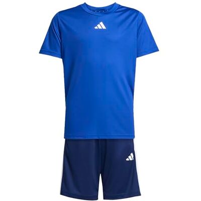 Adidas Uniseks kinderen Train Essentials 3-strepen set trainingspak, team koningsblauw/wit, 13-14 jaar Adidas Uniseks kinderen Train Essentials 3-strepen set trainingspak, team koningsblauw/wit, 13-14 jaar