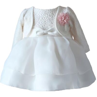 LOLIWE Bolero doopjurk voor babymeisjes, bruidsmeisjesjurk, feestelijke babyjurk, M11 (92) 92 LOLIWE Bolero doopjurk voor babymeisjes, bruidsmeisjesjurk, feestelijke babyjurk, M11 (92) 92