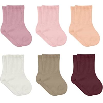 bistyle 6 paar katoenen sokken voor pasgeborenen 0-6 maanden tot 3 jaar Naadloze sokken Kindersokken voor jongens en meisjes, Roze 12-24 mois bistyle 6 paar katoenen sokken voor pasgeborenen 0-6 maanden tot 3 jaar Naadloze sokken Kindersokken voor jongens en meisjes, Roze 12-24 mois