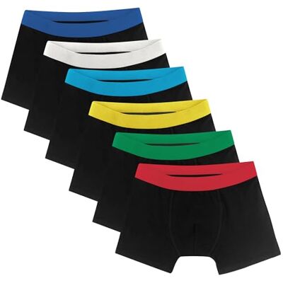 Libella Set van 6 boxershorts voor kinderen en jongens, gemengd, katoen, jongens, boxershorts, kinderen, katoen, ondergoed, 1603, Kleurenset zwart 134-140 Libella Set van 6 boxershorts voor kinderen en jongens, gemengd, katoen, jongens, boxershorts, kinderen, katoen, ondergoed, 1603, Kleurenset zwart 134-140