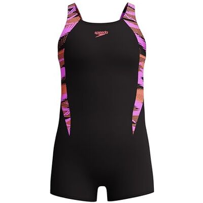 Speedo Hyperboom Splice Legsuit Chlorine Resistant Sneldrogend Stretch Stof Comfort Fit 1 stuk badpak voor meisjes, koraalzand, 5 jaar 6 jaar Speedo Hyperboom Splice Legsuit Chlorine Resistant Sneldrogend Stretch Stof Comfort Fit 1 stuk badpak voor meisjes, koraalzand, 5 jaar 6 jaar