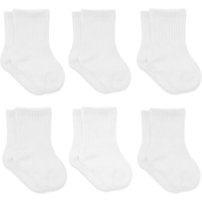 bistyle 6 paar katoenen sokken voor pasgeborenen 0-6 maanden tot 3 jaar Naadloze sokken Kindersokken voor jongens en meisjes, Wit. 12-24 mois bistyle 6 paar katoenen sokken voor pasgeborenen 0-6 maanden tot 3 jaar Naadloze sokken Kindersokken voor jongens en meisjes, Wit. 12-24 mois