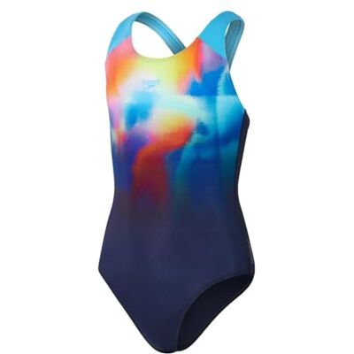 Speedo Digitaal badpak met gekruiste rug voor meisjes Speedo Digitaal badpak met gekruiste rug voor meisjes