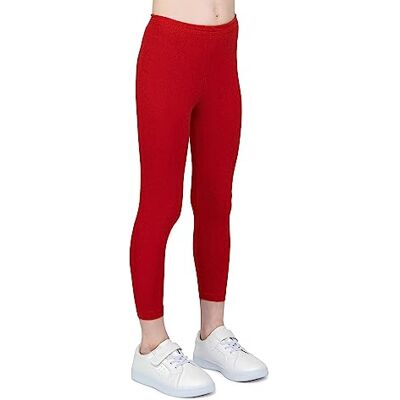 infatti Katoenen leggings voor meisjes, zachte en comfortabele kinderbroek, casual training, elegante stijl, Zoe basic kleding, Rood 122 infatti Katoenen leggings voor meisjes, zachte en comfortabele kinderbroek, casual training, elegante stijl, Zoe basic kleding, Rood 122