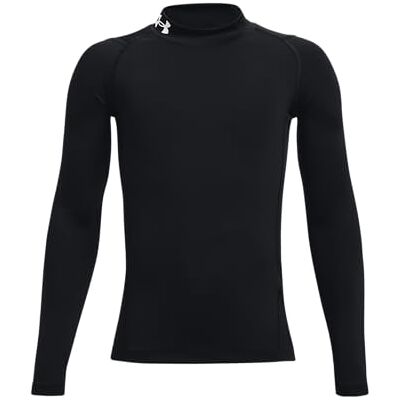 Under Armour Boys' Heatgear Armour Mock shirt met lange mouwen voor meisjes, zwart/wit (001) Under Armour Boys' Heatgear Armour Mock shirt met lange mouwen voor meisjes, zwart/wit (001)