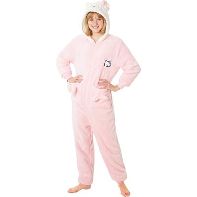 Hello Kitty Sanrio Pyjama voor meisjes en jongeren, fleece met capuchon, anime, Kawaii pyjama, behaaglijk, cadeau-idee voor meisjes 11-12 jaar Hello Kitty Sanrio Pyjama voor meisjes en jongeren, fleece met capuchon, anime, Kawaii pyjama, behaaglijk, cadeau-idee voor meisjes 11-12 jaar