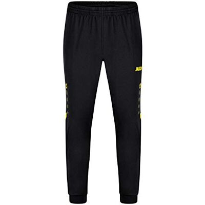 JAKO Unisex Challenge polyester broek voor kinderen, zwart/citroengeel JAKO Unisex Challenge polyester broek voor kinderen, zwart/citroengeel