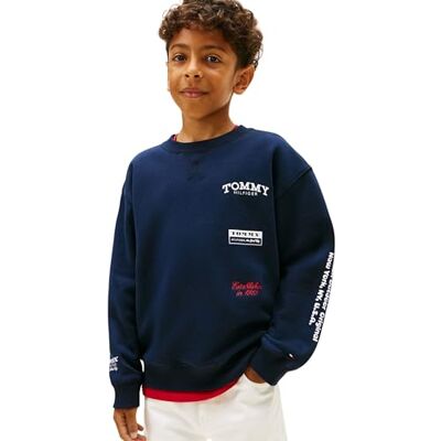 Tommy Hilfiger Multi Print C-nk Sweatshirt Kb0kb10031 Sweatshirt voor jongens (1 stuk), Donker Navy Blauw, 10 jaar 10 jaar Tommy Hilfiger Multi Print C-nk Sweatshirt Kb0kb10031 Sweatshirt voor jongens (1 stuk), Donker Navy Blauw, 10 jaar 10 jaar