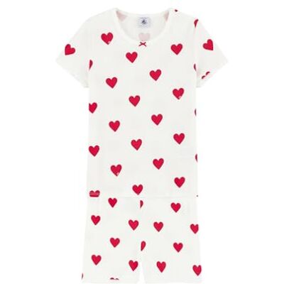 Petit Bateau Pyjacourt meisjes, wit marshmallow/rood terkuit, 4 jaar 4 jaar Petit Bateau Pyjacourt meisjes, wit marshmallow/rood terkuit, 4 jaar 4 jaar