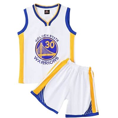 ENIXWH Basketbalshirt voor kinderen, mouwloos mesh-vest, top en shorts, zomerkledingset voor jongens van 1 tot 15 jaar (XL (145-155 cm), wit) ENIXWH Basketbalshirt voor kinderen, mouwloos mesh-vest, top en shorts, zomerkledingset voor jongens van 1 tot 15 jaar (XL (145-155 cm), wit)