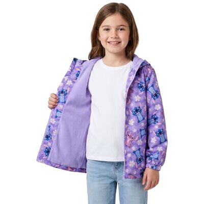 Disney Lilo & Stitch Regenjas met capuchon, waterdicht, met fleece gevoerd, met ritssluiting en zakken, kindermaten van 5 tot 6 tot 11 tot 12 jaar, engel en Stitch jas voor meisjes, Lila., 8-9 jaar 8-9 jaar Disney Lilo & Stitch Regenjas met capuchon, waterdicht, met fleece gevoerd, met ritssluiting en zakken, kindermaten van 5 tot 6 tot 11 tot 12 jaar, engel en Stitch jas voor meisjes, Lila., 8-9 jaar 8-9 jaar