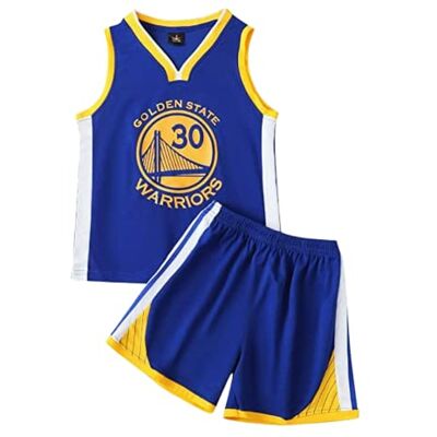 ENIXWH Basketbalshirt voor kinderen, mouwloos, mesh-vest, top en shorts, zomerkledingset voor jongens van 1 tot 15 jaar (S (115-125 cm), blauw) ENIXWH Basketbalshirt voor kinderen, mouwloos, mesh-vest, top en shorts, zomerkledingset voor jongens van 1 tot 15 jaar (S (115-125 cm), blauw)
