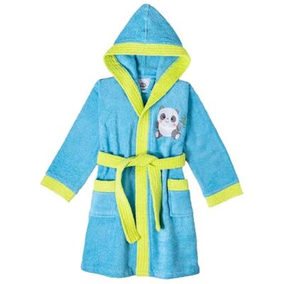 Interbaby Kinderbadjas, turquoise, 100% katoen, Öko-Tex® – maat: 2-4 jaar Interbaby Kinderbadjas, turquoise, 100% katoen, Öko-Tex® – maat: 2-4 jaar