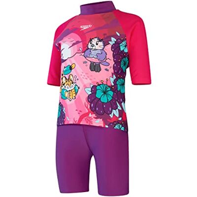 Speedo Learn To Swim Sun Protection Top & Short Rash Guard Set meisjes Speedo Learn To Swim Sun Protection Top & Short Rash Guard Set meisjes