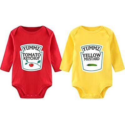 culbutomind baby tweeling romper jongen meisjes Yummz Tomaat, patroon, rood gele kleur, schattige baby, grappig cadeau, babykleding 0-3 maanden culbutomind baby tweeling romper jongen meisjes Yummz Tomaat, patroon, rood gele kleur, schattige baby, grappig cadeau, babykleding 0-3 maanden