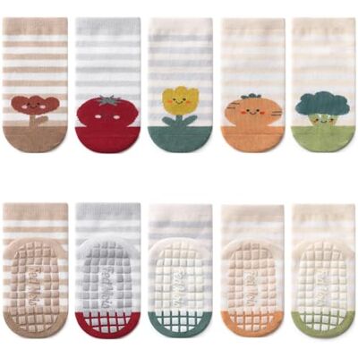 FedMois 5 paar antislipsokken van katoen voor baby's en kinderen, diermotief, Fruit, 3-5 jaar 3-5 jaar FedMois 5 paar antislipsokken van katoen voor baby's en kinderen, diermotief, Fruit, 3-5 jaar 3-5 jaar