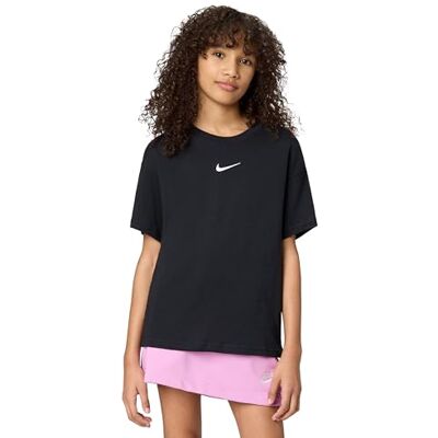 Nike G NSW Essntl Lbr T-shirt voor meisjes, zwart Nike G NSW Essntl Lbr T-shirt voor meisjes, zwart