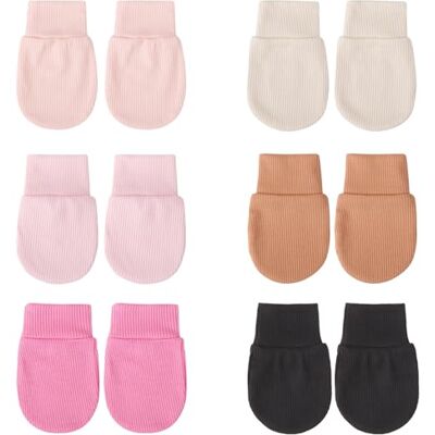 DRESHOW Wanten voor pasgeborenen Babyhandschoenen met elastische manchetten voor 0-6 maanden, jongens en meisjes Eén maat DRESHOW Wanten voor pasgeborenen Babyhandschoenen met elastische manchetten voor 0-6 maanden, jongens en meisjes Eén maat