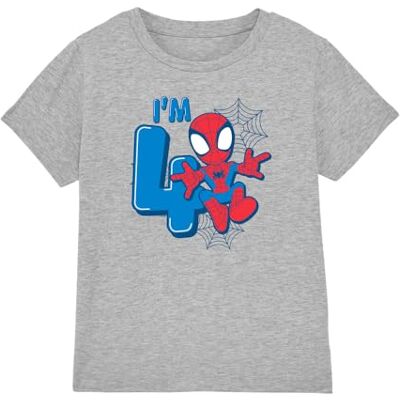 Marvel Spiderman Cute Spidey Birthday 4 Unisex Kids T-shirt Jongens, Athletic gemêleerd, 7-8 jaar 7-8 jaar Marvel Spiderman Cute Spidey Birthday 4 Unisex Kids T-shirt Jongens, Athletic gemêleerd, 7-8 jaar 7-8 jaar