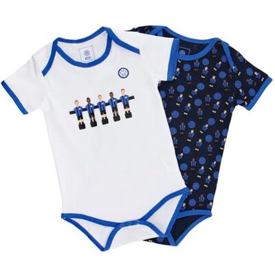 Inter FC nazionale Milano S.p.A. Set van 2 body's met korte mouwen, baby 18 maanden, uniseks, 100% katoen, wit, 18 maanden Inter FC nazionale Milano S.p.A. Set van 2 body's met korte mouwen, baby 18 maanden, uniseks, 100% katoen, wit, 18 maanden