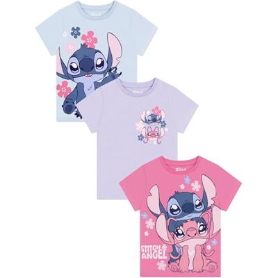 Disney Lilo & Stitch Set van 3 T-shirts voor meisjes, T-shirt voor kinderen, Stitch en Engel, multipack kinderen, kleding voor meisjes, Meerkleurig, 8-9 jaar 8-9 jaar Disney Lilo & Stitch Set van 3 T-shirts voor meisjes, T-shirt voor kinderen, Stitch en Engel, multipack kinderen, kleding voor meisjes, Meerkleurig, 8-9 jaar 8-9 jaar