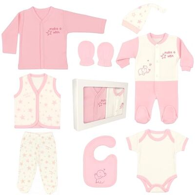 Blue Eyes Pasgeboren baby cadeauset 100% natuurlijk katoen eerste uitrusting unisex babykleding 0-4 maanden 8 stuks, roze ster, 0-4 mesi 0-4 mesi Blue Eyes Pasgeboren baby cadeauset 100% natuurlijk katoen eerste uitrusting unisex babykleding 0-4 maanden 8 stuks, roze ster, 0-4 mesi 0-4 mesi