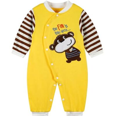 Minizone Babyrompertje jongens meisjes pyjama katoen overalls zuigeling speelpak baby nachtkleding, aap, 0-3 maanden 0-3 maanden Minizone Babyrompertje jongens meisjes pyjama katoen overalls zuigeling speelpak baby nachtkleding, aap, 0-3 maanden 0-3 maanden