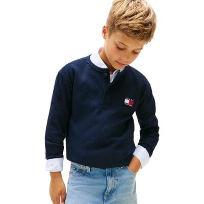 Tommy Hilfiger Heritage Henley Waffle Tee Ls Kb0kb10166 andere bovenstukken voor jongens (1 stuk) 16 jaar Tommy Hilfiger Heritage Henley Waffle Tee Ls Kb0kb10166 andere bovenstukken voor jongens (1 stuk) 16 jaar