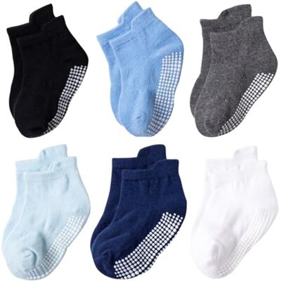 DRESHOW Antislip enkelsokken voor baby's, met antislipzolen, voor zuigelingen, peuters, jongens, meisjes 0-12 maanden DRESHOW Antislip enkelsokken voor baby's, met antislipzolen, voor zuigelingen, peuters, jongens, meisjes 0-12 maanden