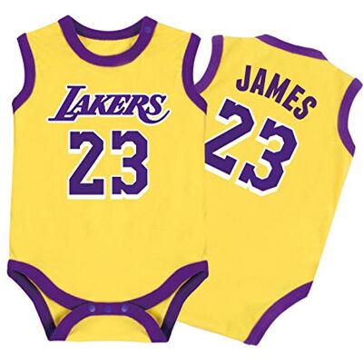 LDLXDR Baby Jersey Summer Warriors Lakers James Romper mouwloos eendelig mouwloos T-shirt 1,80 cm geel LDLXDR Baby Jersey Summer Warriors Lakers James Romper mouwloos eendelig mouwloos T-shirt 1,80 cm geel