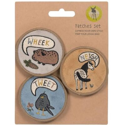 Lässig Set van 3 hangers en patches met drukknop/schoolpatches, Happy Prints, 7 centimeter, patches set Lässig Set van 3 hangers en patches met drukknop/schoolpatches, Happy Prints, 7 centimeter, patches set