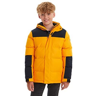 Killtec Kow 31 Bys Qltd Jckt Gewatteerde jas met capuchon voor jongens, Geel. Killtec Kow 31 Bys Qltd Jckt Gewatteerde jas met capuchon voor jongens, Geel.