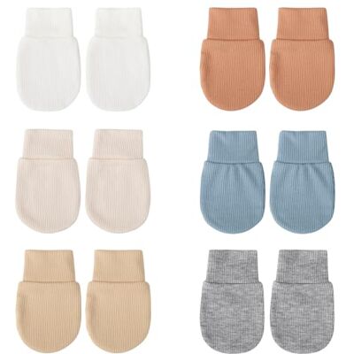 DRESHOW Wanten voor pasgeborenen Babyhandschoenen met elastische manchetten voor 0-6 maanden, jongens en meisjes Eén maat DRESHOW Wanten voor pasgeborenen Babyhandschoenen met elastische manchetten voor 0-6 maanden, jongens en meisjes Eén maat