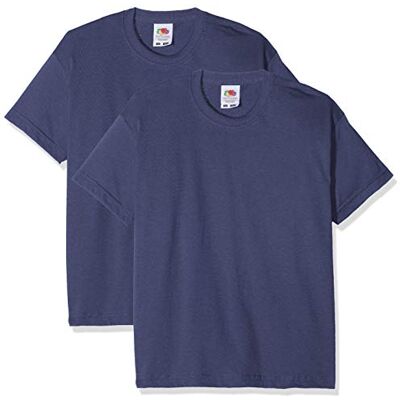 Fruit of the Loom Kids Valueweight T-shirt met korte mouwen voor jongens, 2 stuks, Blauw (marineblauw), 9-10 jaar 9-10 jaar Fruit of the Loom Kids Valueweight T-shirt met korte mouwen voor jongens, 2 stuks, Blauw (marineblauw), 9-10 jaar 9-10 jaar