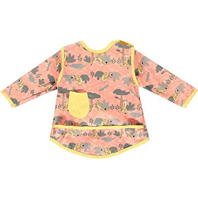 Close Bib slabbetje met lange mouwen, waterdicht, 6-18 maanden, Cheetah-motief, uniseks, baby Close Bib slabbetje met lange mouwen, waterdicht, 6-18 maanden, Cheetah-motief, uniseks, baby