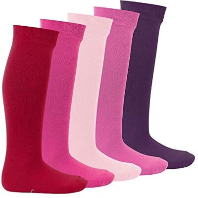 Footstar Kniekousen voor kinderen (5 paar) Everyday! Lange sokken voor meisjes en jongens, bessen tonen 31-34 Footstar Kniekousen voor kinderen (5 paar) Everyday! Lange sokken voor meisjes en jongens, bessen tonen 31-34