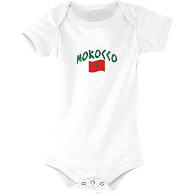 Supportershop Maroc Uniseks Baby Bodysuit voor kinderen, wit, FR: S (maat fabrikant: 3-6 maanden) Supportershop Maroc Uniseks Baby Bodysuit voor kinderen, wit, FR: S (maat fabrikant: 3-6 maanden)