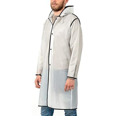 PERLETTI Regenjas, voor heren en dames, transparant, met capuchon, poncho, jongens, meisjes, reflecterende details, waterdicht, regen, dames, heren, winddicht, jas, mantel, voor volwassenen, wandeltochten M PERLETTI Regenjas, voor heren en dames, transparant, met capuchon, poncho, jongens, meisjes, reflecterende details, waterdicht, regen, dames, heren, winddicht, jas, mantel, voor volwassenen, wandeltochten M