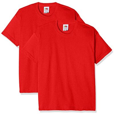 Fruit of the Loom Kids Valueweight T-shirt met korte mouwen voor jongens, 2 stuks 3-4 jaar Fruit of the Loom Kids Valueweight T-shirt met korte mouwen voor jongens, 2 stuks 3-4 jaar