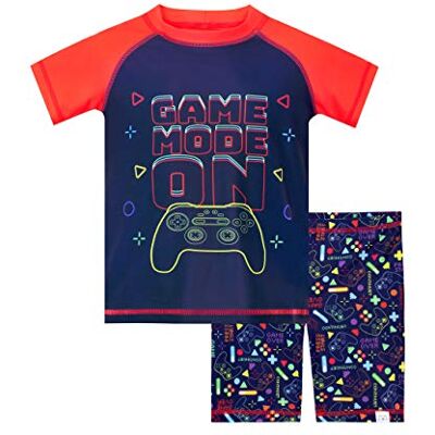 Harry Bear Gaming-badpak voor jongens, spelconsole, tweedelige zwemset, Blauw 10-11 ans Harry Bear Gaming-badpak voor jongens, spelconsole, tweedelige zwemset, Blauw 10-11 ans