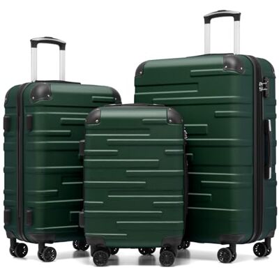 Coolife Koffer met harde schaal, ABS, 3-delig, 56 + 67 + 76 cm, in elkaar Met TSA-slot, schokbestendige hoekbescherming, YKK-ritssluiting, 4 stille 360° wielen, familiereizen Coolife Koffer met harde schaal, ABS, 3-delig, 56 + 67 + 76 cm, in elkaar Met TSA-slot, schokbestendige hoekbescherming, YKK-ritssluiting, 4 stille 360° wielen, familiereizen