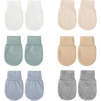 DRESHOW Wanten voor pasgeborenen Babyhandschoenen met elastische manchetten voor 0-6 maanden, jongens en meisjes Eén maat DRESHOW Wanten voor pasgeborenen Babyhandschoenen met elastische manchetten voor 0-6 maanden, jongens en meisjes Eén maat