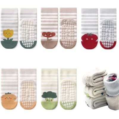 FedMois 5 paar antislip sokken van thermisch katoen, winter, baby, kinderen 3-5 ans FedMois 5 paar antislip sokken van thermisch katoen, winter, baby, kinderen 3-5 ans