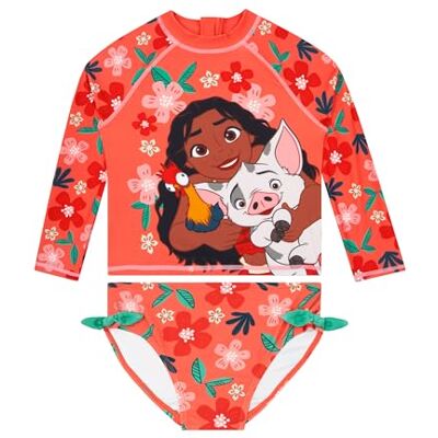 Disney Moana badpak voor meisjes, tweedelig, badpak, zwembad, lange mouwen, met strikken, Moana meisjeskleding, Oranje, 6-7 jaar 6-7 jaar Disney Moana badpak voor meisjes, tweedelig, badpak, zwembad, lange mouwen, met strikken, Moana meisjeskleding, Oranje, 6-7 jaar 6-7 jaar