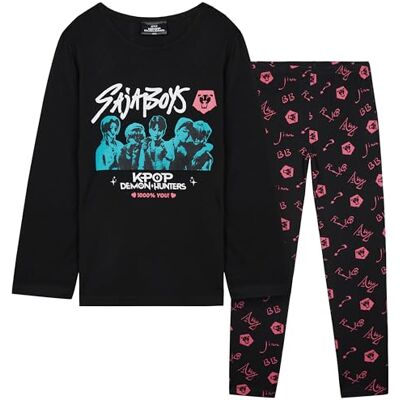 KPop Demon Hunters Pyjama voor meisjes, zwart, Saja Boys Aop, 5-6 jaar 5-6 jaar KPop Demon Hunters Pyjama voor meisjes, zwart, Saja Boys Aop, 5-6 jaar 5-6 jaar