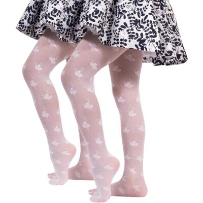 CALZITALY Set van 1 of 2 paar – panty met bloemenpatroon, panty voor meisjes met bloemenkant van 2 tot 14 jaar wit 25 Den Made in Italy 6-8 ans CALZITALY Set van 1 of 2 paar – panty met bloemenpatroon, panty voor meisjes met bloemenkant van 2 tot 14 jaar wit 25 Den Made in Italy 6-8 ans
