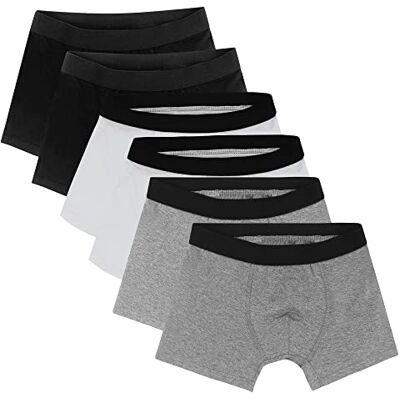 Libella Set van 6 boxershorts voor kinderen en jongens, gemengd, katoen, jongens, boxershorts, kinderen, katoen, ondergoed, 1603, Zwart/Wit/Grijs 134-140 Libella Set van 6 boxershorts voor kinderen en jongens, gemengd, katoen, jongens, boxershorts, kinderen, katoen, ondergoed, 1603, Zwart/Wit/Grijs 134-140